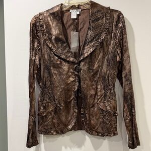 NWT Alberto Makali Brown Textured Blazer